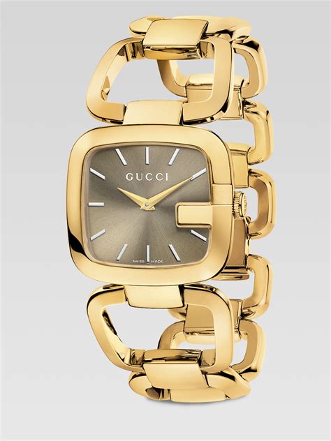 gucci bracelet gold watch|Gucci gold watch women's.